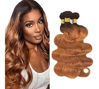 Heiowuio 22 24 26 Pulgada Brazilian Remy Hair Bundles Human Hair Extension T430 Ombre Brown Body Wave Unprocessed Cabello humano Tissage Brazilianne Real Human Hair 3 Bundles Total 300g
