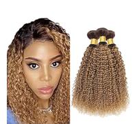 Heiowuio 26 28 30 Pulgada Brazilian Remy Hair Bundles Human Hair Extension T427 Ombre Blonde Water Wave Unprocessed Cabello humano Tissage Brazilianne Real Human Hair 3 Bundles Total 300g