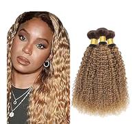 Heiowuio 28 30 32 Inch Brazilian Remy Hair Bundles Human Hair Extension T427 Ombre Blonde Water Wave Unprocessed Cabello humano Tissage Brazilianne Real Human Hair 3 Bundles Total 300g