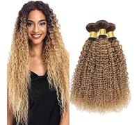 Heiowuio 30 32 34 Pulgada Brazilian Remy Hair Bundles Human Hair Extension T427 Ombre Blonde Water Wave Unprocessed Cabello humano Tissage Brazilianne Real Human Hair 3 Bundles Total 300g
