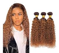 Heiowuio 30 32 34 Pulgada Brazilian Remy Hair Bundles Human Hair Extension T430 Ombre Brown Kinky Curly Unprocessed Cabello humano Tissage Brazilianne Real Human Hair 3 Bundles Total 300g