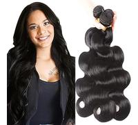 Heiowuio 32 32 32 Inch Brazilian Remy Human Hair Bundles Extension 1B Natural Black Color Body Wave Unprocessed Cabello Humano Tissage Brazilianne Real Human Hair 3 Bundles Total 300G