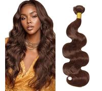 Heiowuio 32 Inch Brazilian Remy Hair Bundles Human Hair Extension #4 Chocolate Brown Body Wave Unprocessed Cabello humano Tissage Brazilianne Real Human Hair 100g/Bundles