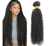 Heiowuio 34 Pulgada Brazilian Remy Hair Bundles Human Hair Extension 1b Natural Black Color Kinky Curly Unprocessed Cabello humano Tissage Brazilianne Real Human Hair 100g/Bundles