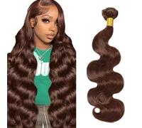 Heiowuio 34 Pulgada Brazilian Remy Hair Bundles Human Hair Extension #4 Chocolate Brown Body Wave Unprocessed Cabello humano Tissage Brazilianne Real Human Hair 100g/Bundles