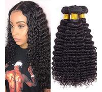HeioWuio Deep Wave Human Hair 3 paquetes de tejidos sin procesar de pelo virgen de 10 a 10 10 pulgadas