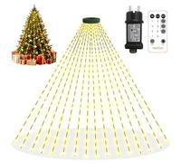 HeiPard Cadena de luces para árbol de Navidad, 400 LED, luz blanca cálida | 2M 400 LED Lichterkette außen innen 16 Stränge 8 Modi Timer IP67 wasserdicht Weihnachtsbeleuchtung Abetbaum Lichterkette