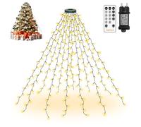 HeiPard Luces Arbol Navidad con Anillo, 2m 240 LEDs 12 Cadena Luces de Hadas de interior y exterior 8 Modos temporizador impermeable para 150-240cm árbol de Navidad, blanco cálido