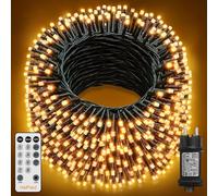 HeiPard Luces de Navidad, 60 m, 600 LED Luces de Arbol de Navidad con 8 modos, función de memoria, mando a distancia, temporizador, regulables para jardín, balcón, casa, fiesta - Blanco cálido