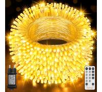 HeiPard Luci Albero Natale Esterno Interno 40M, 400 LED catena luminosa esterno con 8 Modalità e Memoria, Impermeabile Lucine da Esterno Giardino per Balcone, Casa, Festa, Nozze - Bianco Caldo