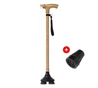 HEIRAO Bastones para Caminar, retráctiles, multifuncionales, con luz, bastón para Ancianos Antideslizante de Cuatro Patas, Peso Ligero, baterías no Incluidas