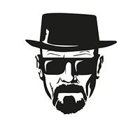 Heisenberg Breaking Bad Walter White Auto Aufkleber Sticker Schwarz 11x12cm Schwarz