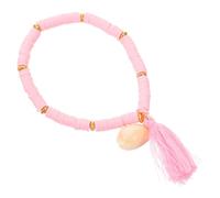Heishi Surfer Rainbow Clay Bracelets with Tassel Vinyl Disc Beaded Polymer Friendship Summer Beach Bracelet