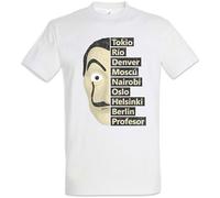 Heist Names T-Shirt Money La Casa Haus De Des Papel Berlin Tokio Geldes Denver Men Tops tee White XXL