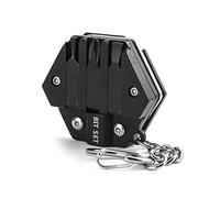 HEITIGN Mini Cuchillo De Bolsillo, Herramienta Portátil Hexagonal, Llavero, Multiherramientas De Senderismo Al Aire, Regla, Negro