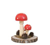 HEITMANN DECO Aárico de Mosca en Tronco de árbol, Rojo/Natural