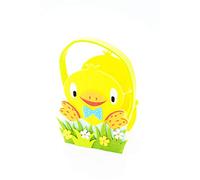 HEITMANN DECO - Cesta de Fieltro Pato, Amarillo/Verde - Decoración de Pascua - Aprox. 13 x 7,5 x 15 cm