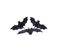 HEITMANN DECO Decoración de Fiesta de Halloween - murciélagos - Juego de 9 - con Clip para Fijar - Negro - Plástico - 12 x 5 cm, murciélago