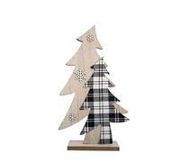 HEITMANN DECO Expositor de madera con diseño de árbol de Navidad, color blanco y negro, 31 cm aprox