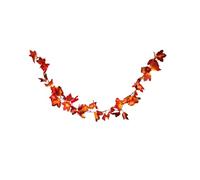 HEITMANN DECO Guirnalda de Hojas de Arce, Rojo y Naranja, 150 x 20 x 5.5 cm