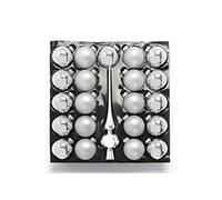 HEITMANN Deco Juego de 21 Bolas de Cristal + Punta de árbol, Adornos para Colgar en el árbol de Navidad, Color Plata, Purpurina, 35,6 x 33,8 x 6,5 cm