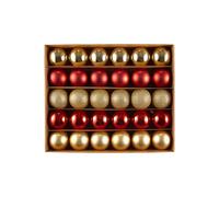 HEITMANN DECO Juego de 30 Bolas para árbol de Navidad, Color Rojo y Dorado, para Colgar, Surtido de Bolas de plástico, 4,5 cm
