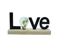 HEITMANN DECO Soporte de madera LED Love - negro/natural - aprox. 31 cm