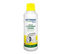 HEITMANN pure Ácido cítrico puro | Descalcificador orgánico líquido para cocina y baño | Eficaz contra la cal | Ingredientes 100% naturales | Limpieza de alimentos | 500 ml