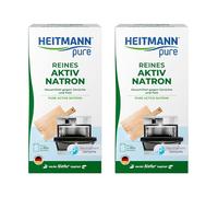 HEITMANN pure | Bicarbonato de sodio activo puro 2 x 350 g | limpieza natural con polvo de sodio | suave y biodegradable | versátil en todo el hogar | fuerte efecto de limpieza