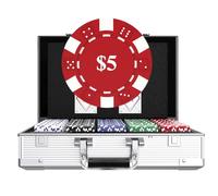 HEITOK Casino Poker Set with Denominations 1000-Piece with Poker Case & Professional Weight Chips Plus 2 Playing Cards, Classics Poker Kit Casino Game