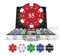 HEITOK Juego de Fichas de Póker 500 Fichas Numeradas - 11,5g con Denominaciones y Estuche Robusto para Adultos