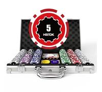 HEITOK Juego de fichas de póker Touch - 500 Piezas, diseñadas para Texas Hold'em y Blackjack entusiastas del póker, con Acabado Profesional y Tacto Premium