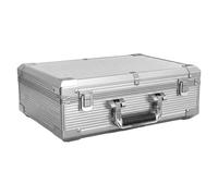 HEITOK Solo funda de aluminio para fichas de póquer de 600 capacidades, soporte de caja de almacenamiento vacía con cerradura y asa, funda de transporte portátil de casino para noche de juegos en casa