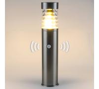 Heitronic Baliza con sensor Saturn, acero inoxidable, altura 50 cm
