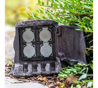 Heitronic Distribuidor de energía de 4 tomas Tocón, exterior