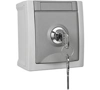 Heitronic Pacific Enchufe con Cierre. FR-Ap IP54 90591046-DE-Cerradura nº 6, Gris, 10 x 10 cm