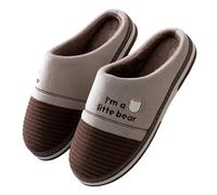 HEIWPMGY Zapatillas casa Hombre Zapatillas De Algodón Antideslizantes Y Cálidas En Interiores De Invierno De Gran Tamaño para Hombres-café-EU 50-51