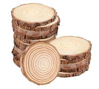 HEIYUET 20 unidades Círculos de Madera Sin Terminar 10-11 cm, Discos Naturales Redondos para Manualidades, Posavasos, Adornos Navideños, Decoración