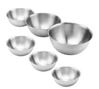 HEIYUET Juego de 6 cuencos para mezclar de acero inoxidable, 800 ml, 1200 ml, 1800 ml, 2200 ml, acero inoxidable, ensaladeras, aperitivos, cuencos de acero inoxidable, cuenco de metal con escala