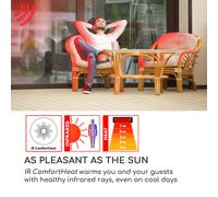 Heizsporn Estufa exterior de techo 60,5 cm (Ø) Lámpara led Mando a distancia Blumfeldt