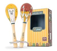 HEJ LØNNE! Set de 2 Sonajeros de Madera/ Piezas para Asir - Juguete Musical para Motricidad, Coordinación y Habilidades sociales - a Partir de 12 Meses