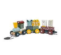 HEJ LØNNE! Tren de Madera con 12 Piezas insertables - Fomenta la Motricidad, Creatividad y Coordinación - Tren de Madera para Bebés - Juguete para Motricidad a Partir de 18 Meses - Tren infantil