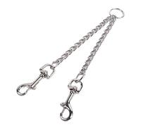 HEJIGOOD Acoplador de correa doble de acero inoxidable para perros (50 cm)