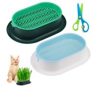 Hejo 2 Jardinera de Hierba para Gatos, Caja de Hierba para Gatos, Bandejas para Brotes de Semillas de Hierba para Gatos, Macetero de Hierba para Gatos, Kit de Maceta para Hierba Gatera