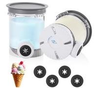 Hejo 2 Piezas Recipientes de Helado Compatibles para Ninja NC700 NC701, 16OZ Recipientes de Helado con Tapa para Ninja Creami Swirl, Apto para Lavavajillas, Accesorios para Ninja Ice Creami (Gris)