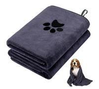 Hejo 2 Piezas Toallas para Perros, Toalla Absorbente y Suave Súper Absorbente, 100cm x 50cm Toalla de Microfibra para Perros, 400GSM Toalla Suave para Cachorros, Gatos y Mascotas Pequeñas (Gris)