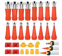 Hejo 27 Piezas Boquillas de Calafateo Acero Inoxidable, Boquillas de Pistola de Silicona, Kit de Pistola de llenado de Herramientas de Acabado de Sellador de Silicona con Base