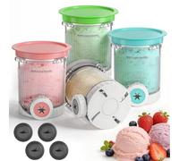 Hejo 4 Piezas Recipientes de Helado Compatibles para Ninja NC700 NC701, 16OZ Recipientes de Helado con Tapa para Ninja Creami Swirl, Apto para Lavavajillas, Accesorios para Ice Creami