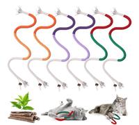 Hejo 6 Piezas Juguete Cuerda Gato, Juguete de Dentición para Gatos, Juguetes Interactivos para Gatos con 10 Palos de Hierba Gatera, Cuerda Dental para Gatos para Limpiar Los Dientes