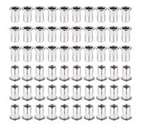 Hejo 60 Piezas Tuercas Remachables M6, Tuercas de Cabeza Plana de Acero inoxidable 304, Inserto Roscado, Tuerca Roscada para Remaches Roscados, Remachadora